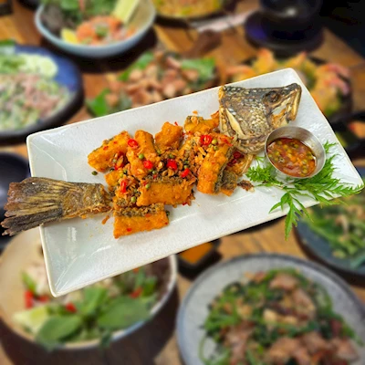 Cá chẽm sốt Pattaya